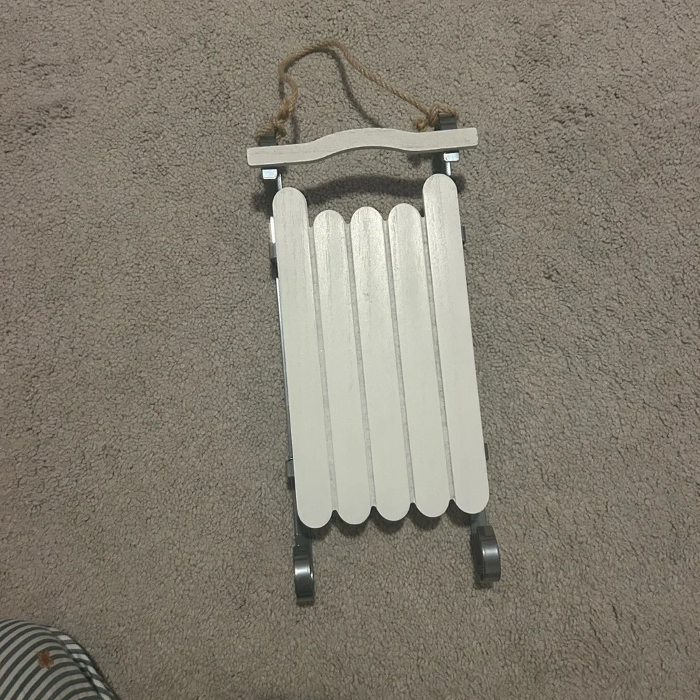 Rustic White Sled Wall Decor